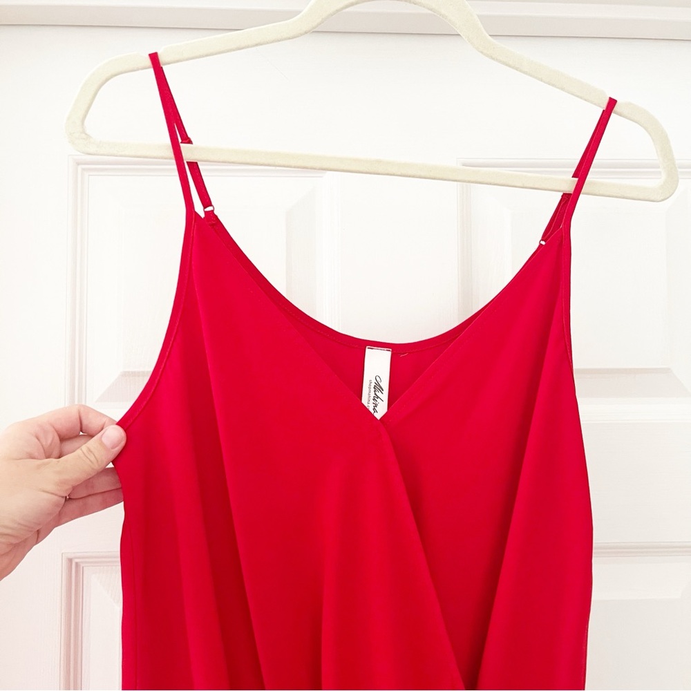 mahina Red Draped Camisole - Picture 2 of 8